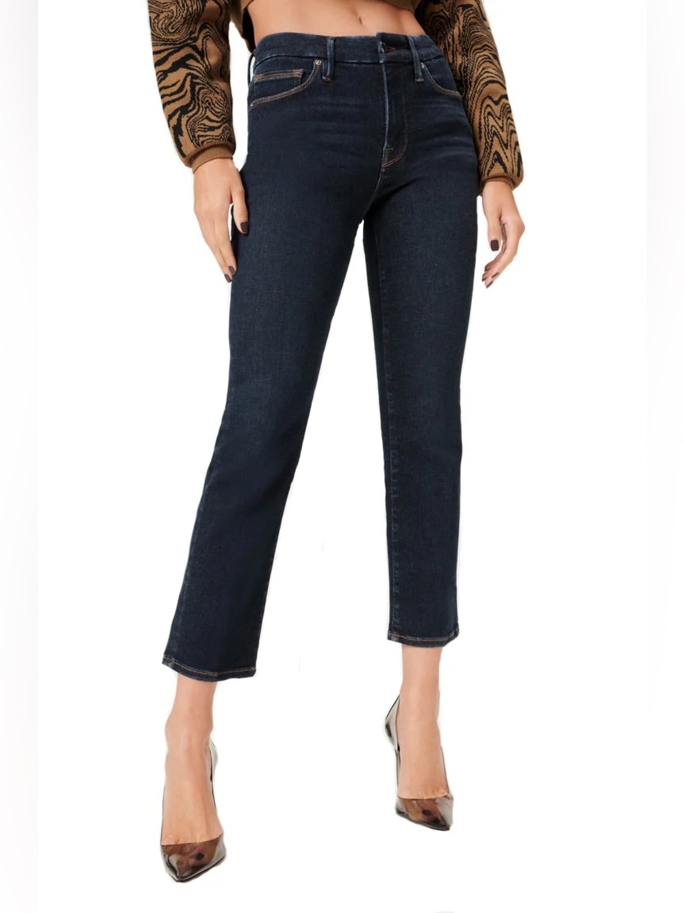 New Good American Always Fits Good Straight Leg Jean Blue NWT Denim Women’s 6-12